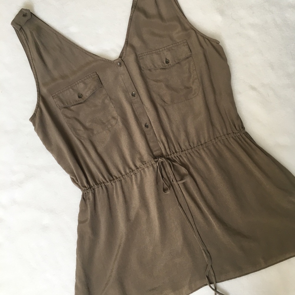 Banana Republic Gray Silk Blouse
